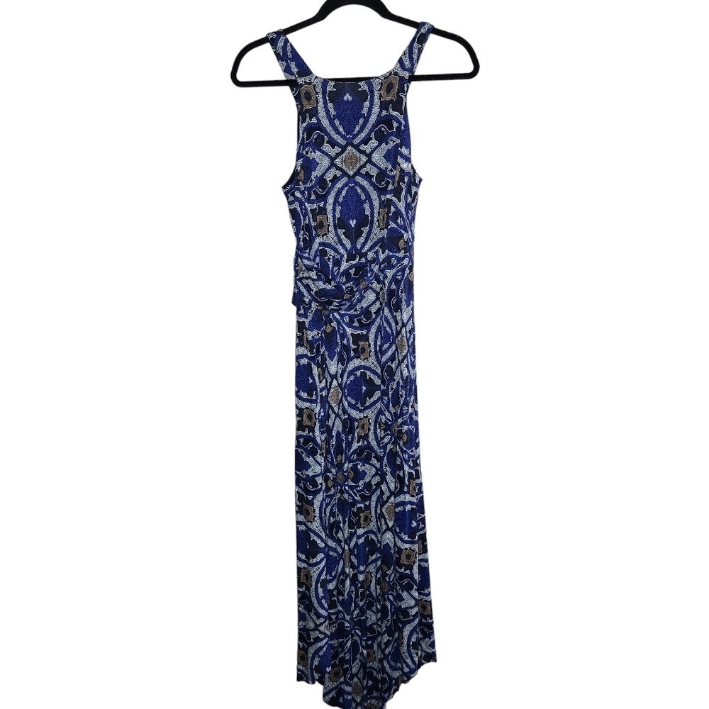 Maeve Anthropologie Maxi Dress XS Paisley Sleeveless Blue White Casual - Picture 5 of 7
